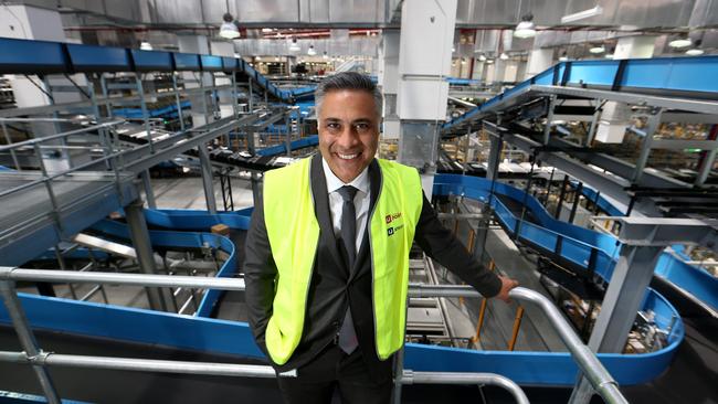 Ahmed Fahour at the Australia Post state-of-the-art Melbourne parcels facility.