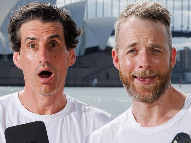 SYDNEY, AUSTRALIA - NewsWire Photos FEBRUARY 21, 2024: Hamish and Andy pictured in Sydney to promote the new HUBBL device for entertainment. Picture: NCA NewsWire / David Swift