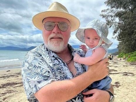 Kyle Sandilands and baby Otto.