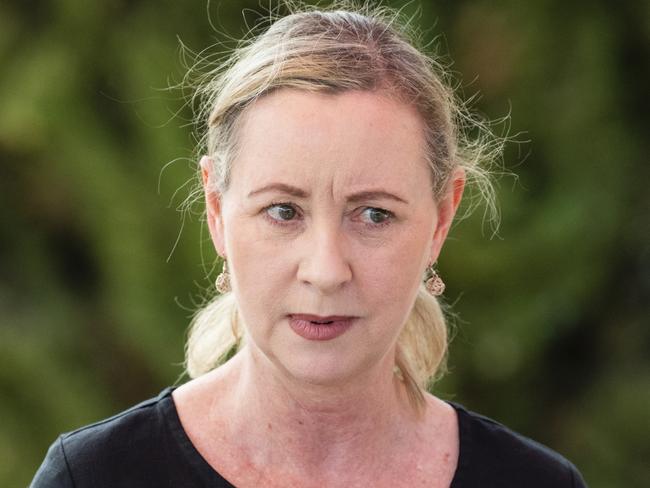 Queensland Health Minister Yvette D'Ath speaks to media at the site of the new Toowoomba Hospital at the Baillie Henderson campus, Tuesday, February 28, 2023. Picture: Kevin Farmer