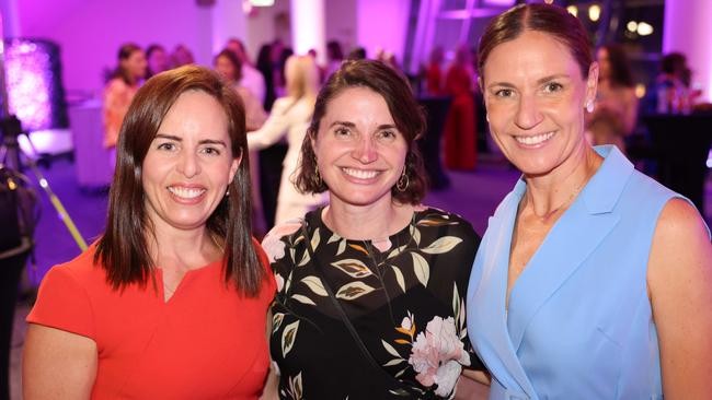 Finalists Renee Soutar, Amanda Appel and Claire Madden at the Gold Coast Bulletin Women of the Year Awards 2024 launch at Gold Coast Convention and Exhibition Centre. Picture: Portia Large.