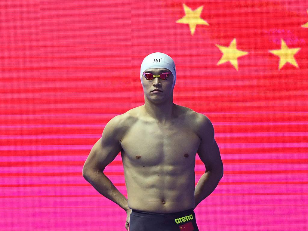 Sun Yang competing at the swimming world championships.