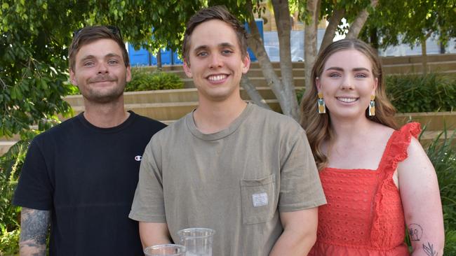 Aron McLoughlin, Jye Cheesman and Jess Hinrichsen at the Capricorn Food and Wine Festivalâ€™s Big Beer Festival, Rockhampton Riverside Precinct, March 19, 2022.