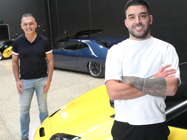 MELBOURNE, AUSTRALIA- NewsWire Photos SEPTEMBER 10, 2024:  Australian entrepreneur and car lover, Adrian Portelli (R) is buying into automotive festivals, motorsport and media company. He is joining forces in The  Out There Group with Andy Lopez. Picture:  NewsWire/ David Crosling