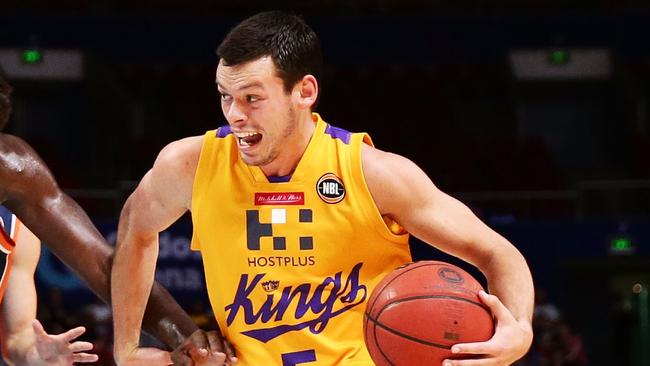 SYDNEY, AUSTRALIA — OCTOBER 15: Jason Cadee of the Kings controls the ball during the round two NBL match between the Sydney Kings and the Cairns Taipans at Qudos Bank Arena on October 15, 2016 in Sydney, Australia. (Photo by Matt King/Getty Images)