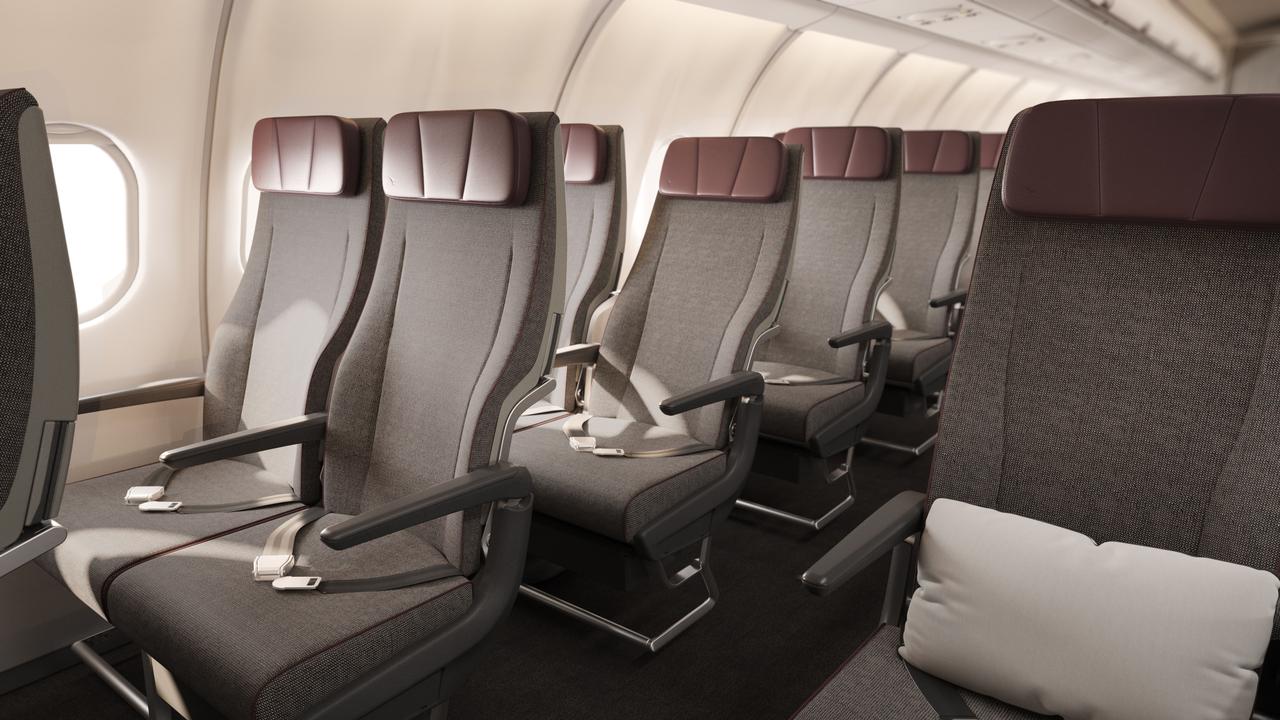 The first look at Qantas' new A330 economy cabin.