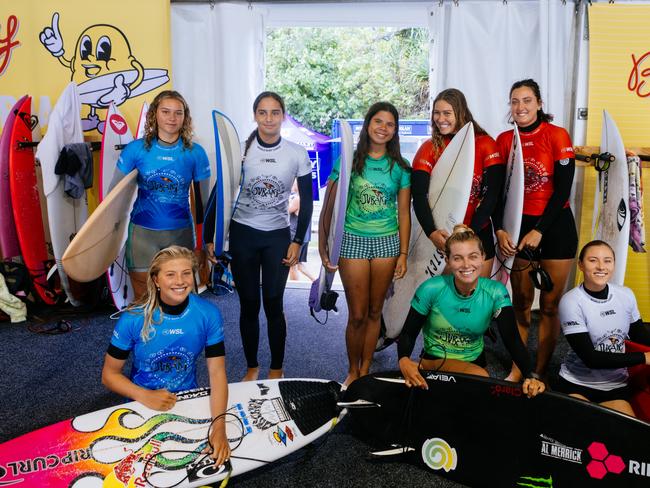 GOLD COAST, QUEENSLAND, AUSTRALIA - APRIL 26: Surfers in the Juraki Teams Challenge at the Bonsoy Gold Coast Pro on April 26, 2024 at Gold Coast, Queensland, Australia. (Photo by Cait Miers/World Surf League)