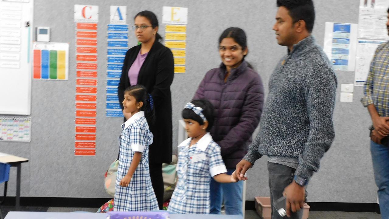 Nervous preppies on their first day.