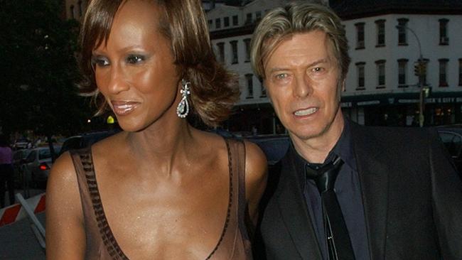 Iman with late husband David Bowie. Picture: AP