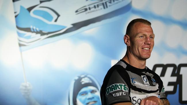 Luke Lewis will run out for the Sharks in Sunday’s NLR grand final. Picture: Brett Costello