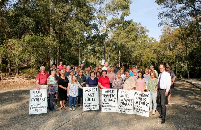 Some of the residents who are protesting the development of the site. Picture: Ryan Osland