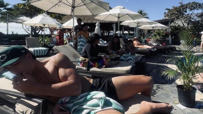 Australian Rugby's prized signing and Sydney Roosters player, Joseph Aukuso-Suaalii, poolside at a luxury resort in Fiji while the Wallabies were getting lapped by South Africa.