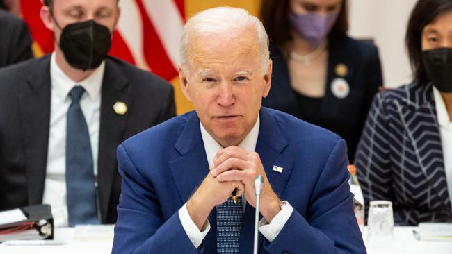 US President Joe Biden at the Quad summit in Tokyo on Tuesday. Picture: AFP