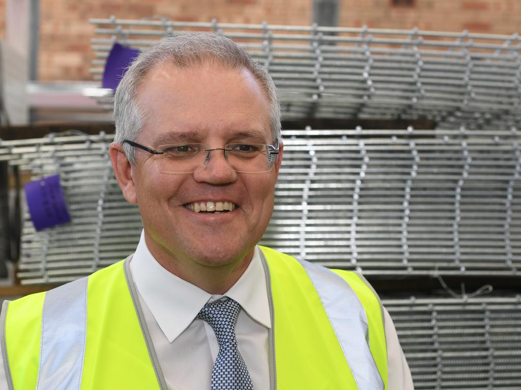 … and Scott Morrison in the hi-viz. Picture: AAP Image/Dean Lewins 