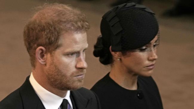 Meghan, the Duchess of Sussex, and Prince Harry stayed in the United Kingdom for three weeks following the death of Queen Elizabeth II.