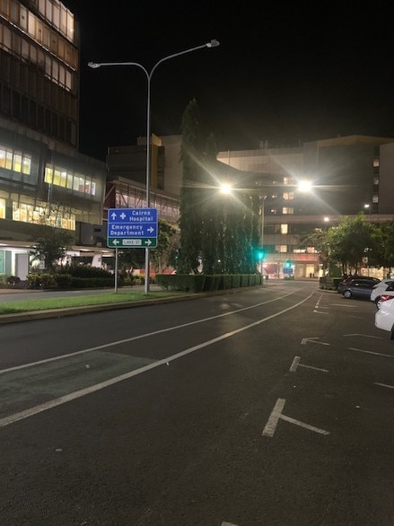 Nurses have said poor lighting around the hospital is common, leaving dark, unsafe areas during night shifts. Picture: Supplied.