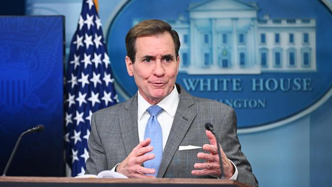 John Kirby made clear the upcoming drawdown of US military aid would be the last available. Picture: AFP