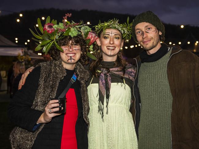 Willie Smith's Midwinter Festival Huonville - Heather Brennan, Georgie Mcgregor and Simon. Picture: Caroline Tan