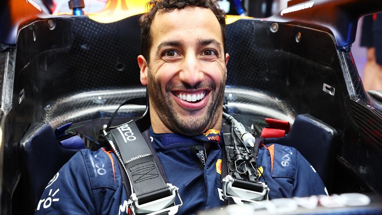 Daniel Ricciardo’s biggest smile was when he was behind the wheel. Photo by Mark Thompson/Getty Images.