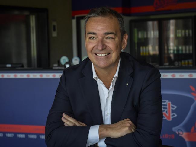 Tuesday 06/02/2024Steven Marshall at his electorate office at Norwood, Norwood oval grandstand and bar.Picture: Roy VanDerVegt