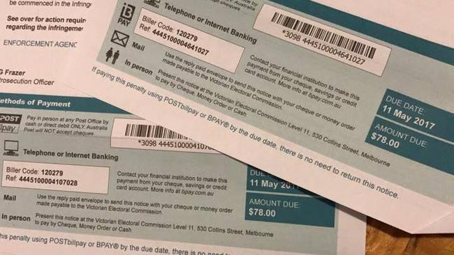 Angry Melburnians have received VEC fines in the mail for not voting in last year’s council election.