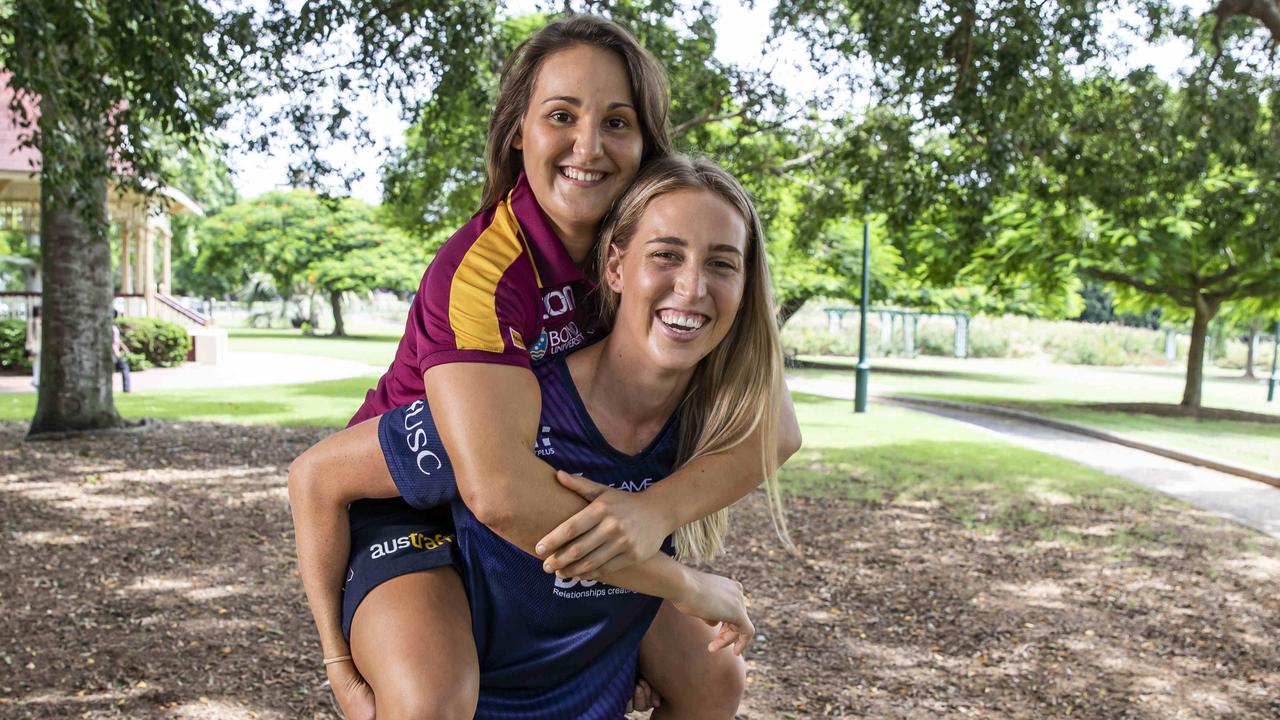 Bre Koenen is an AFLW Brisbane Lion and her sister Cara Koenen is on the Sunshine Coast Lightning roster. Picture Mark Cranitch