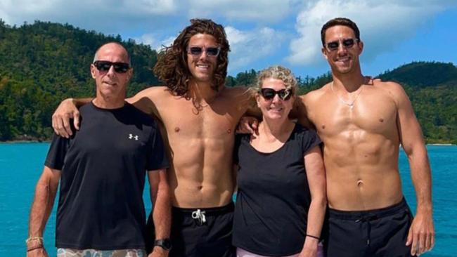 Callum and Jake Robinson (pictured with their parents), were killed during a surfing trip in Mexico.