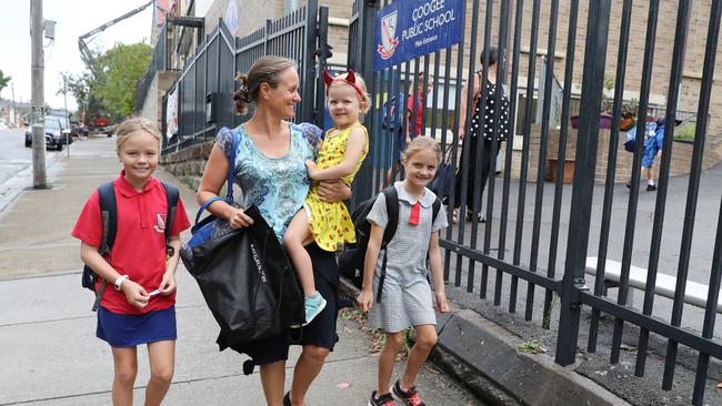 Alex Thornburn with her children Felicity, Molly and Lucy. Picture Rohan Kelly