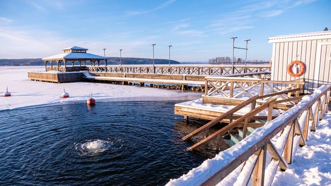 Swimming hole in the lake at Lahti, Finland.