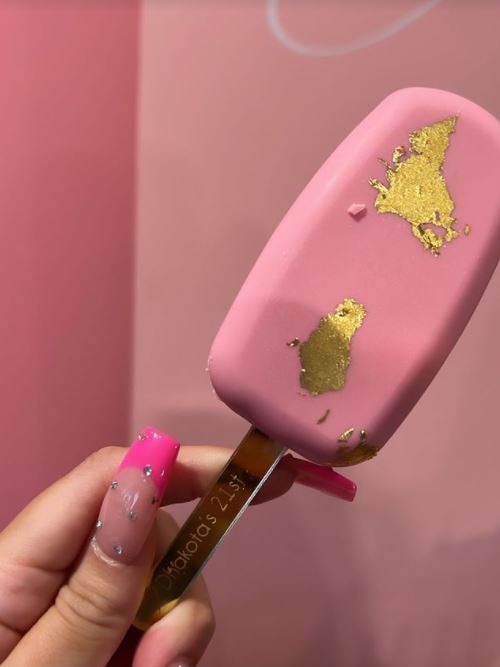 No expenses spared: Guests at the lavish 21st could enjoy gold-flecked paddle pops with Dhakota’s name engraved on the stick