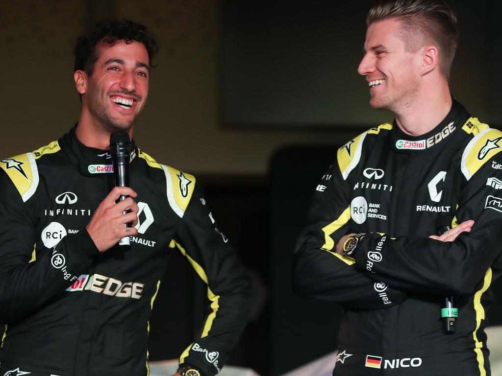 Daniel Ricciardo is waving goodbye to Nico Hulkenberg.