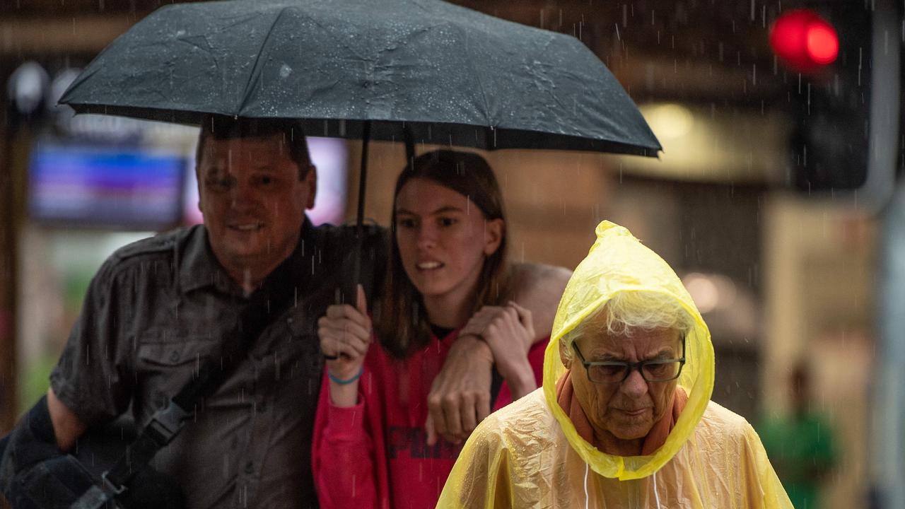 Parts of Brisbane saw almost 140mm fall on Tuesday. Picture: Brad Fleet