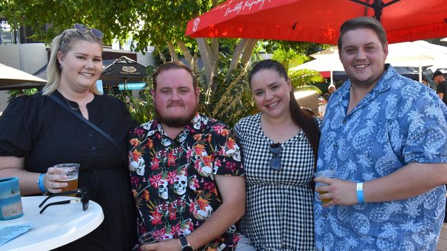 Chenae Hertrick, Jordan Elleray, Caitlyn Allison and Harrison Turner at the Capricorn Food and Wine Festivalâ€™s Big Beer Festival, Rockhampton Riverside Precinct, March 19, 2022.