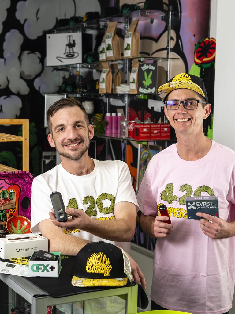 420 Superstore owners Gavin Bagnall (left) and John Nicholson in the Hooper Centre shop. Picture: Kevin Farmer