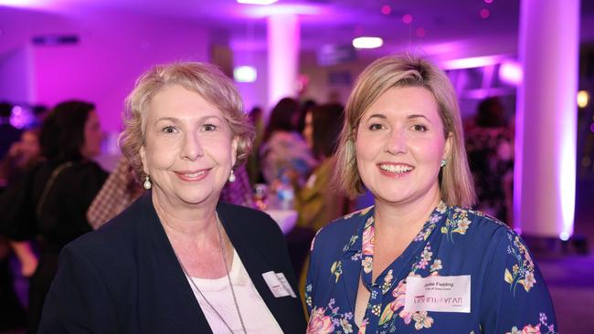 Jill Annear and Jodie Fielding at the Gold Coast Bulletin Women of the Year Awards 2024 launch at Gold Coast Convention and Exhibition Centre. Picture, Portia Large.