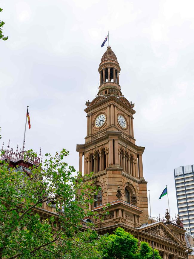 The City of Sydney flag no longer flies at Town Hall. Picture: Justin Lloyd.