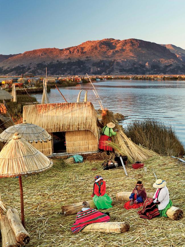 The Uros community live on man-made islands in Lake Titicaca. Picture: Richard James Taylor.