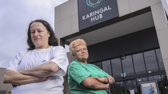 The Karingal Walkers group has been told they can't walk inside the centre anymore. Walkers Susan Borg and Toni Willimott. Picture: Wayne Taylor