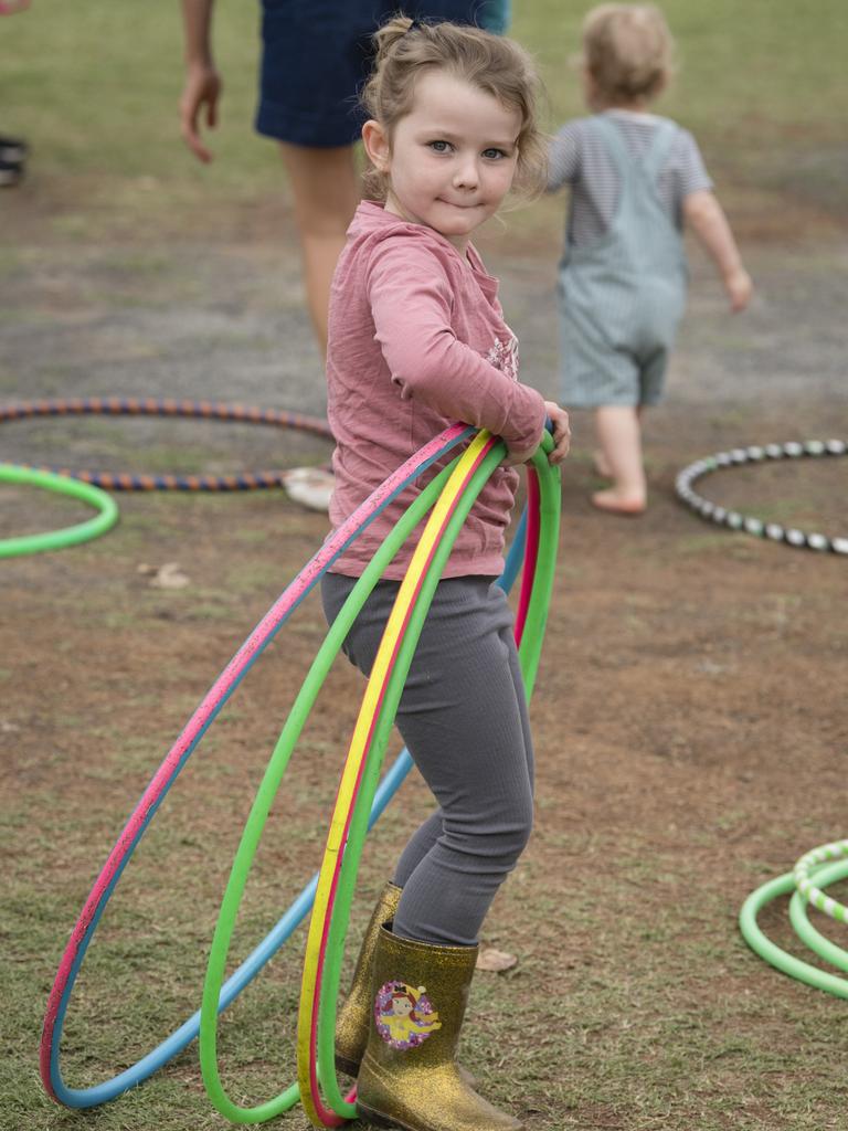 Isabelle Pascoe as a go in a Hellly Hoops session at the Toowoomba Royal Show, Saturday, April 1, 2023. Picture: Kevin Farmer