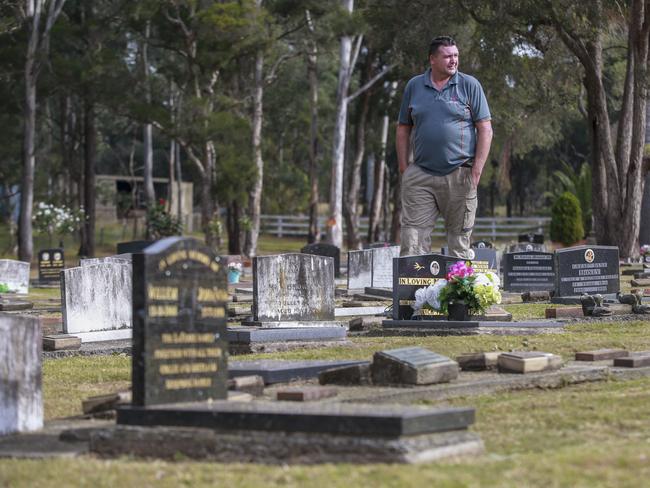 Shane McGraw has been operating Sydney's only dedicated pet cemetery with his wife Katrina since 1999. Picture: Justin Lloyd.