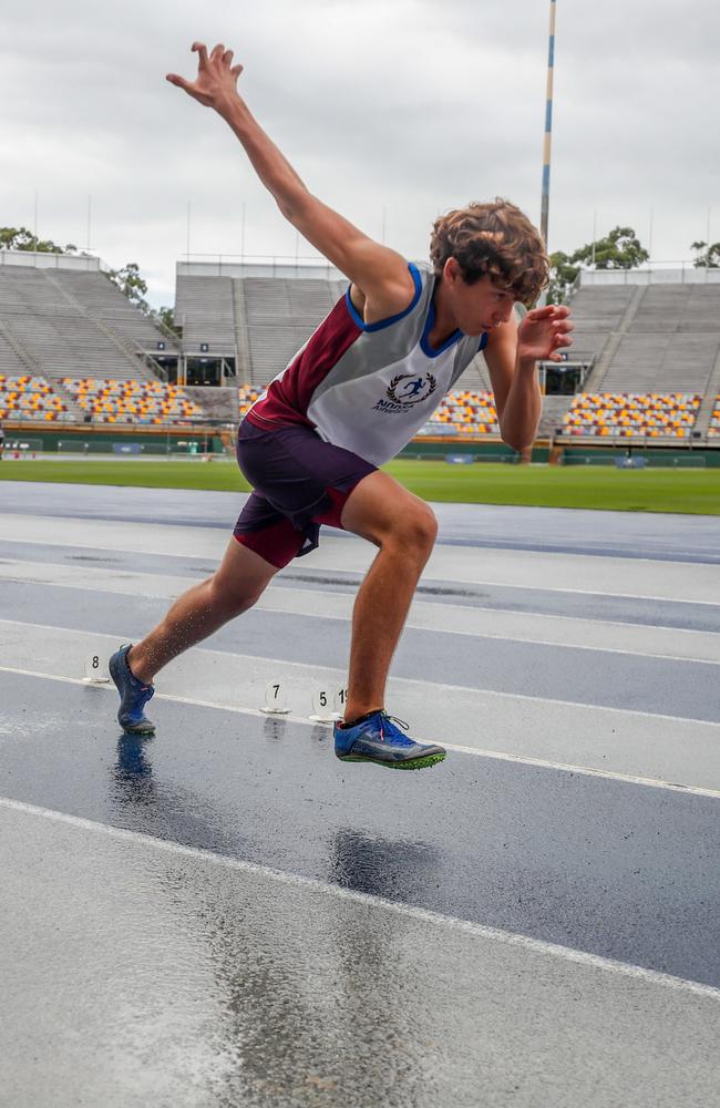 Action from the Queensland Athletics track and field championships at QSAC on Saturday March 15, 2025. Picture: Stephen Archer.