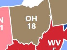 Ohio is one of 15 swing states in this year's election. Picture: 270toWin