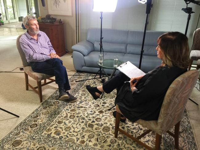 The interview on last night’s A Current Affair with host Tracy Grimshaw at Don Burke’s Kenthurst home. Picture: Supplied