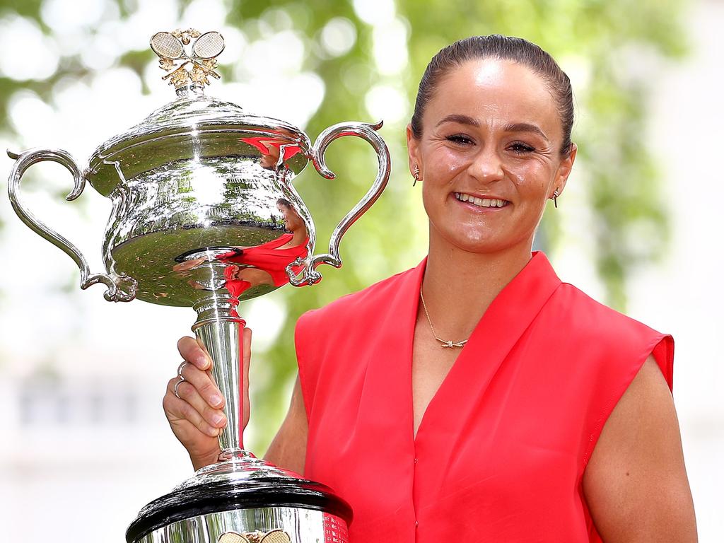 Barty is going out on top with the Australian Open title her last competitive action. Picture: Kelly Defina/Getty Images