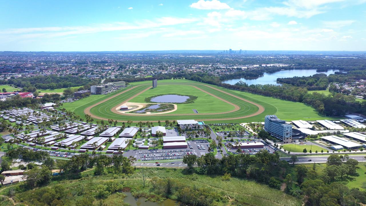 A first look of the $800 million Warwick Farm Racecourse transformation that will go ahead if Rosehill Gardens is sold to make way for housing. Picture supplied.,