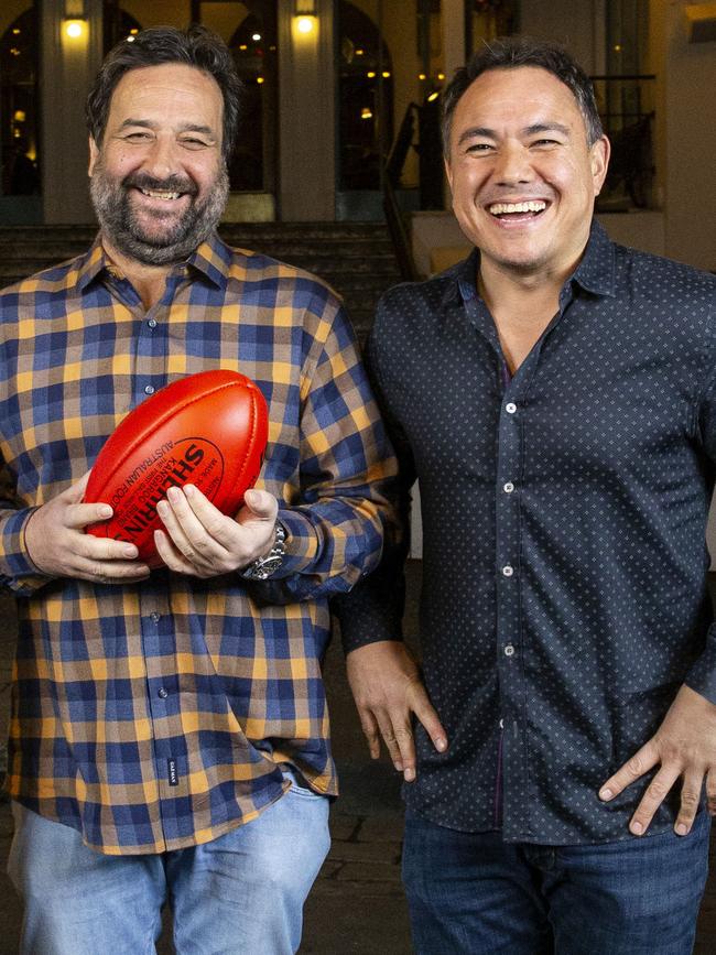 Mick Molloy gave The Front Bar co-host Sam Pang some sound early career advice about dealing with the media. Picture: Ian Currie