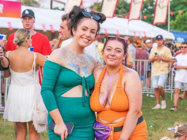 Lara shadbolt and Taylah Reid at BASS IN THE GRASS 2022 Picture: Glenn Campbell