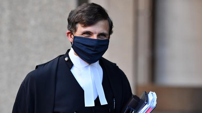 Arthur Moses, barrister for Ben Roberts-Smith, arrives at the Supreme Court in Sydney. Picture: NCA NewsWire/Joel Carrett