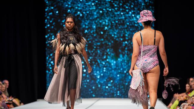 2024 Country to Couture at the Darwin Convention Centre showcases hand-designed First Nations fashion. Picture: Pema Tamang Pakhrin