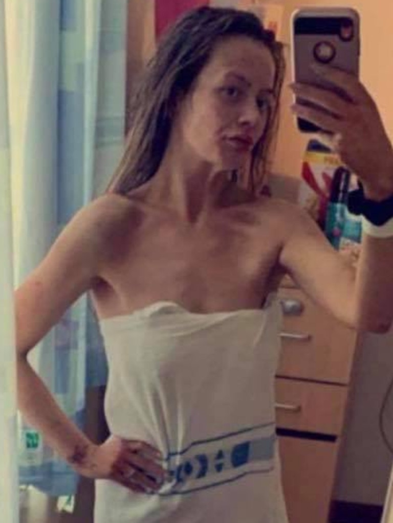 The mother-of-two during her addiction. Picture: Facebook/Demi-Nicole Dunlop